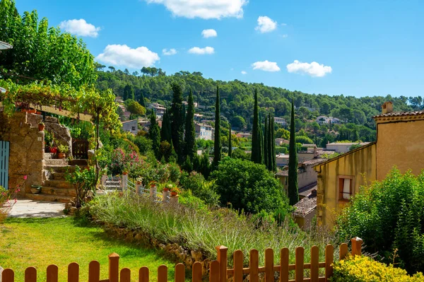 Resmål Liten Antik Cotignac Var Provence Omgiven Vingårdar Och Klippor — Stockfoto