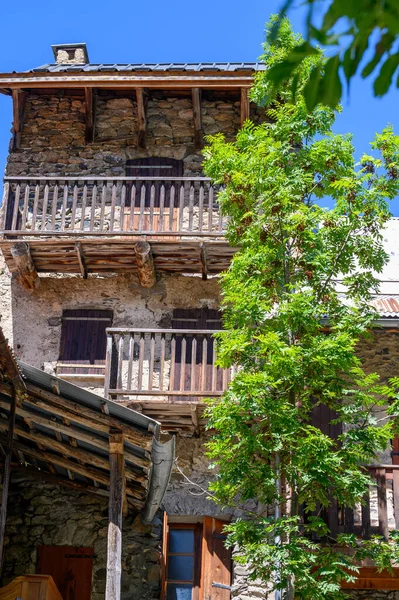 Pequena Aldeia Medieval Venosc Alpes Franceses Verão Cordilheira Ecrins Isere — Fotografia de Stock