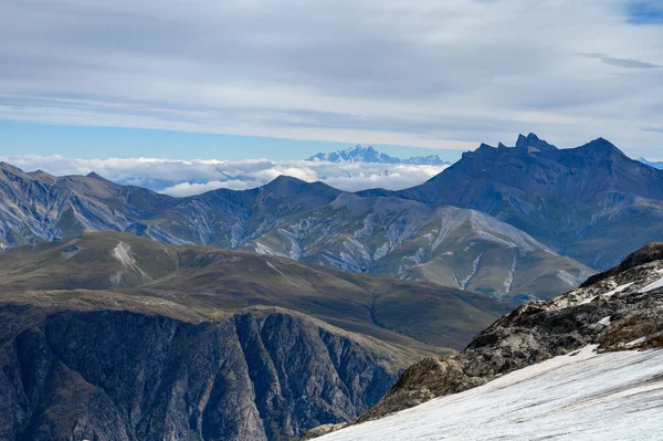 Vista Sul Monte Bianco Dal Ghiacciaio Vicino Alla Stazione Sciistica — Foto Stock