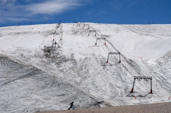 Les Deux Alpes Snösportanläggning Med Åretruntsnötäcke Och Skidåkning 3600 Höjd — Stockfoto