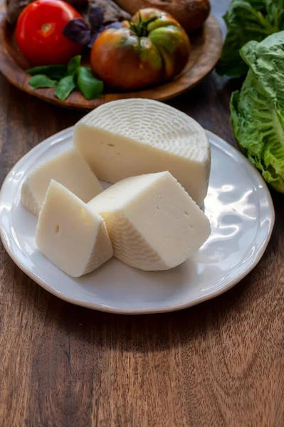 Kaas Collectie Witte Italiaanse Schapenkaas Pecorino Primo Verkoop Van Sicilië — Stockfoto