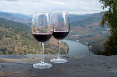 Portekiz şarabının tadı, Douro Vadisi ve Douro Nehri 'nde üretilen ve sonbaharda Portekiz' in kuzeyinde teraslı üzüm bağlarında üretilen.