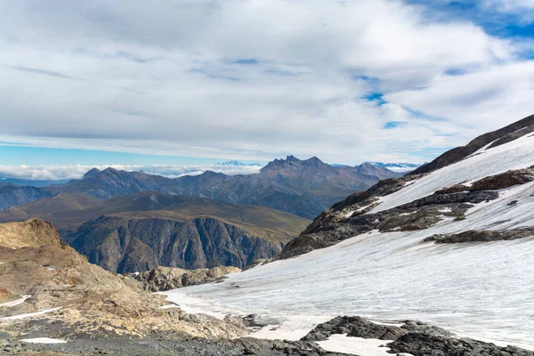 Вид Льодовик Поблизу Зимового Літнього Небосхилу Les Deux Alpes Влітку — стокове фото