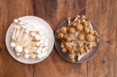 Doğu Asya 'ya özgü beyaz ve kahverengi shimeji mantarları, ona-shimeji yaygın olarak yetiştirilmiş ve umami tatma bileşikleri açısından zengindir.