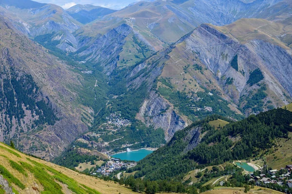 Caminhadas Perto Estação Esqui Les Deux Alpes Vista Sobre Picos — Fotografia de Stock