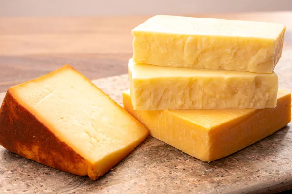 Коллекция Сыров Сыры Великобритании Шотландский Зрелый Фермерский Сыр Мягкий Сыр — стоковое фото