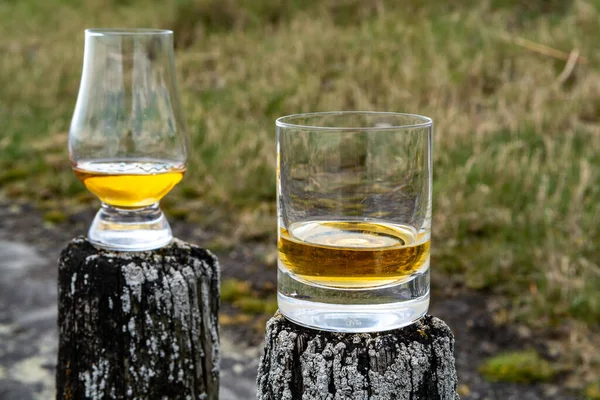 Degustación Whisky Escocés Malta Simple Dram Orillas Del Mar Escocia — Foto de Stock