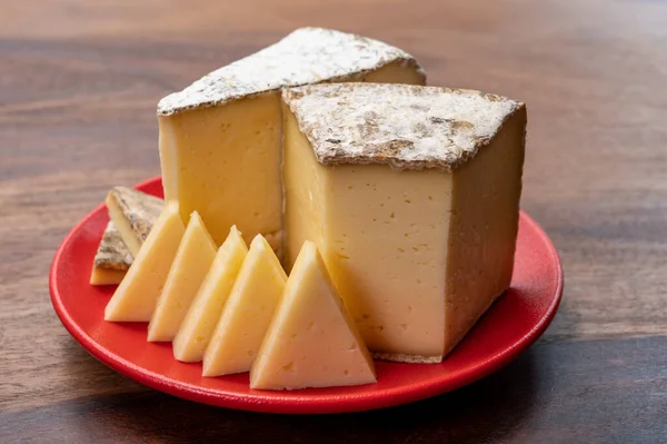 Kolekce Sýrů Sýr Tomme Savoie Regionu Savoy Francouzských Alpách Jemný — Stock fotografie