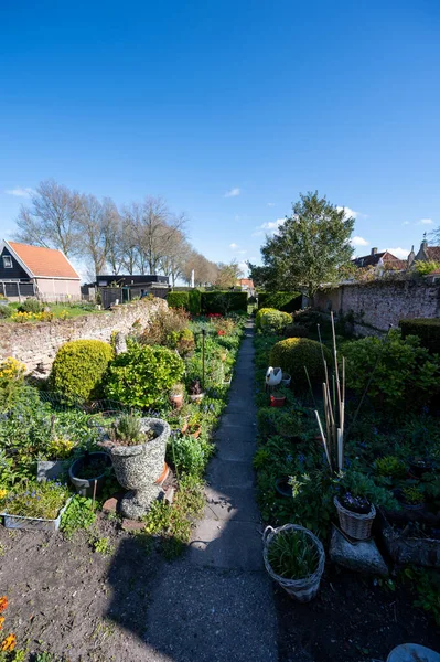 Widok Stare Średniowieczne Domy Małym Historycznym Miasteczku Veere Holandii Walcheren — Zdjęcie stockowe