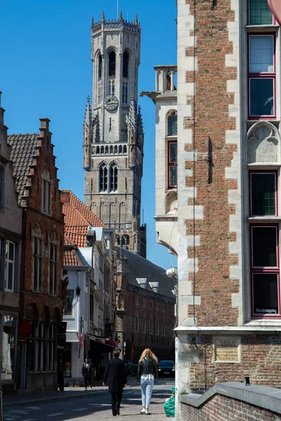 Abril 2021 Bruges Bélgica Andando Nas Ruas Medievais Bruges Centro — Fotografia de Stock