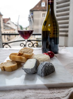 Burgundy Cote de Nuit şarap bölgesinde Fransız keçi peyniri ve manzaralı Grand Cru pinot noir üzüm bağlarından şarap tadıyoruz.