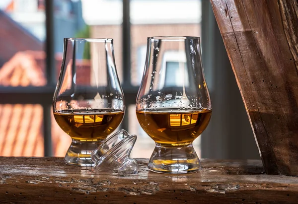 Dram Single Malt Scotch Whisky Served Tasting Glass View Old — Stock Photo, Image