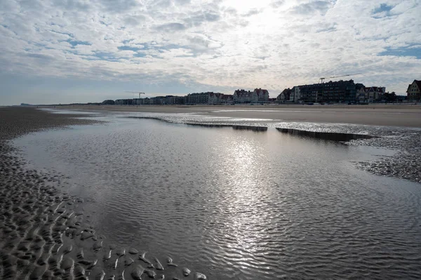 Low Ride Period Yellow Sandy Beach Small Belgian Town Haan — Stock Photo, Image