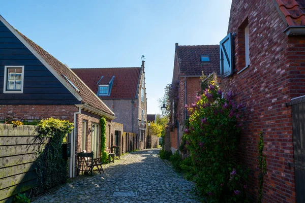 Θέα Στην Πόλη Για Παλιά Μεσαιωνικά Σπίτια Μικρή Ιστορική Πόλη — Φωτογραφία Αρχείου