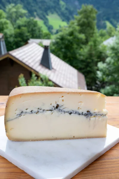 Colección Quesos Queso Francés Elaborado Con Leche Cruda Vaca Morbier — Foto de Stock