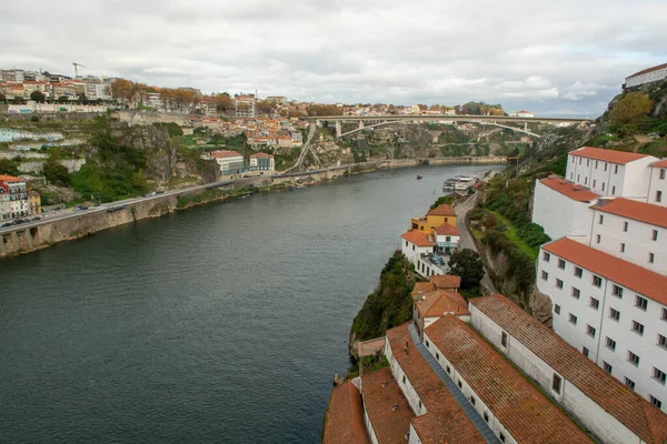 Vila Nova Gaia Portugalia Października 2020 Widok Nabrzeże Rzeki Douro — Zdjęcie stockowe
