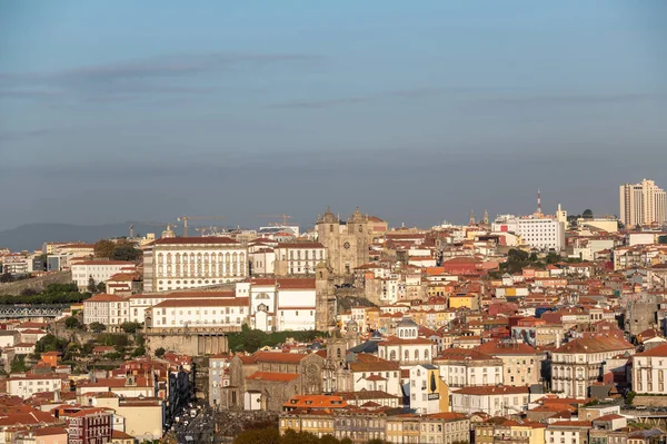 Panorámás Kilátás Régi Része Porto Város Portugáliában Napsütéses Napon — Stock Fotó