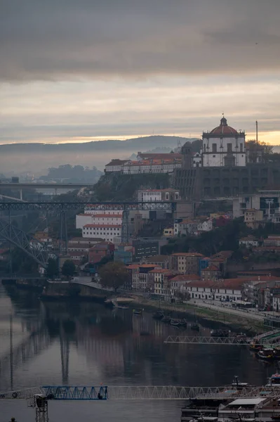 Panorámás Kilátás Douro Folyóra Porto Vila Nova Gaia Régi Részére — Stock Fotó
