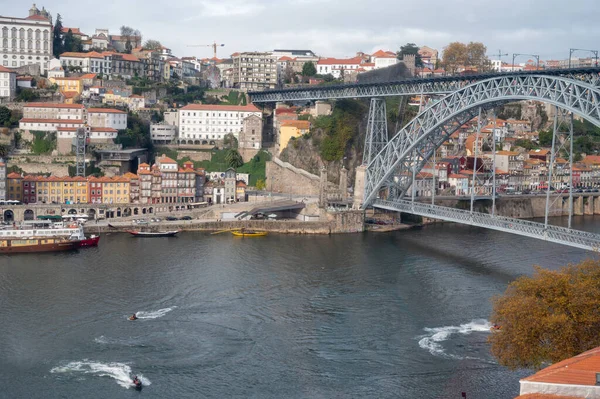 Порту Португалия Октября 2020 Года Вид Мост Красивые Старинные Дома — стоковое фото