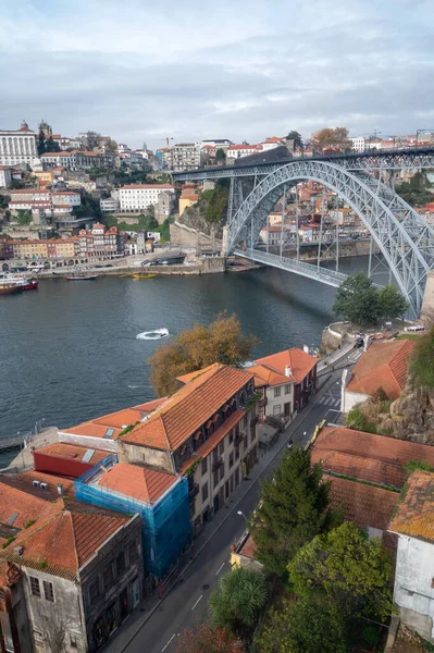 Porto Portugal Outubro 2020 Vista Sobre Casas Antigas Coloridas Colina — Fotografia de Stock