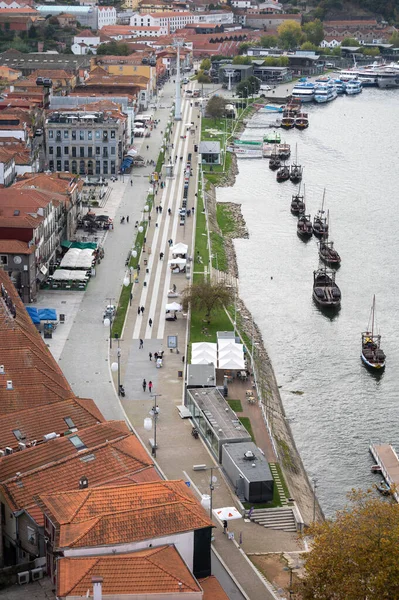 Vila Nova Gaia Portekiz Ekim 2020 Douro Nehri Tekneler Eski — Stok fotoğraf