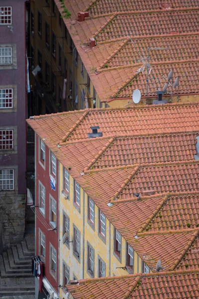 Porto Portugal Oktober 2020 Blick Auf Bunte Alte Häuser Auf — Stockfoto