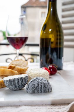 Burgundy Cote de Nuit şarap bölgesinde Fransız keçi peyniri ve manzaralı Grand Cru pinot noir üzüm bağlarından şarap tadıyoruz.