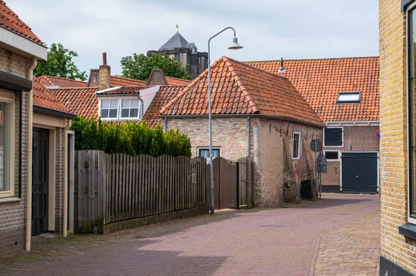 Vandring Gamla Holländska Staden Zierikzee Med Gamla Små Hus Och — Stockfoto