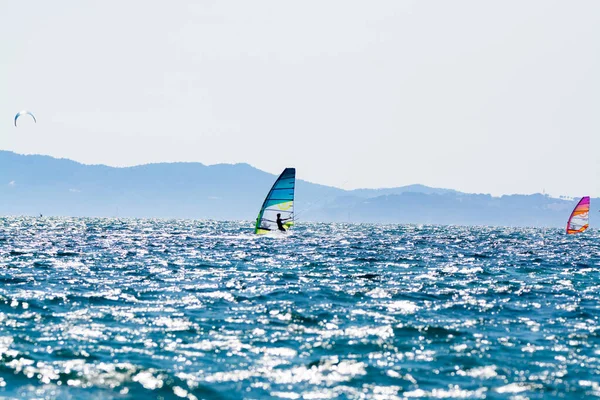 2021 Esportes Aquáticos Extremos Folha Asa Kitesurf Surfindg Vento Dia — Fotografia de Stock