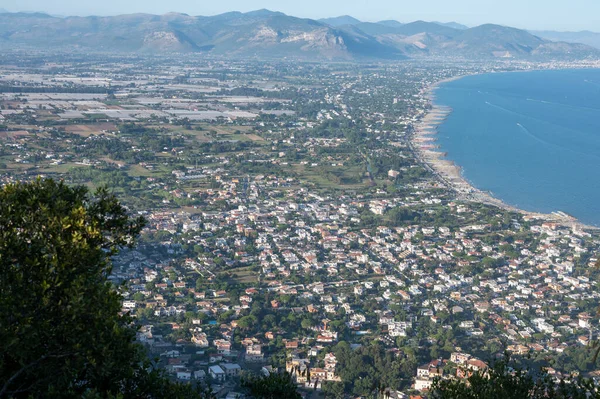 Vista Aérea San Felice Circeo Pôr Sol Cidade Italiana Província — Fotografia de Stock