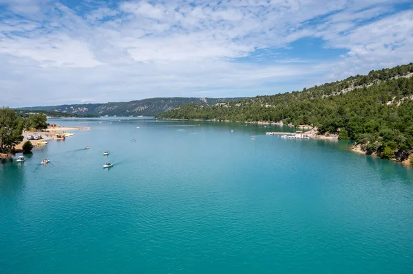 Národní Park Grand Canyon Verdon Tyrkysové Vody Hor Jezero Sainte — Stock fotografie