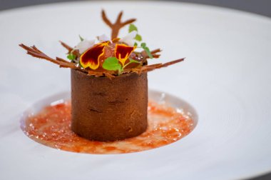 Ziyaretçiler için özel tatma etkinliği, bir bardak şampanyayla yemek eşleşmesi, Fransa 'da kış yemekleri ve şarap festivalinde ünlü aşçıların hazırladığı lezzetli yemekler.