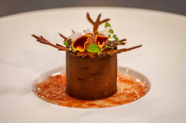 Ziyaretçiler için özel tatma etkinliği, bir bardak şampanyayla yemek eşleşmesi, Fransa 'da kış yemekleri ve şarap festivalinde ünlü aşçıların hazırladığı lezzetli yemekler.