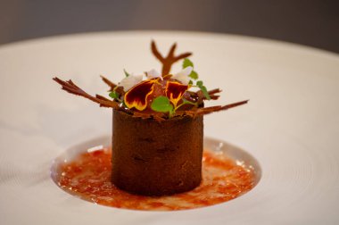 Ziyaretçiler için özel tatma etkinliği, bir bardak şampanyayla yemek eşleşmesi, Fransa 'da kış yemekleri ve şarap festivalinde ünlü aşçıların hazırladığı lezzetli yemekler.