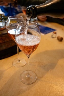 Şampanya köpüklü şarap tatma turu, küçük baloncuklu Fransız şampanyası, mağara ziyareti, Reims, Epernay, Fransa