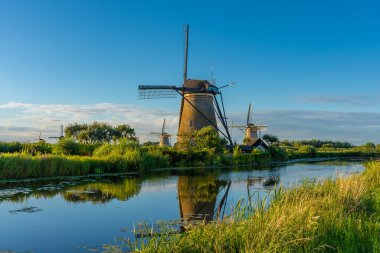 Hollanda 'nın ünlü Kinderdijk yel değirmenleri.
