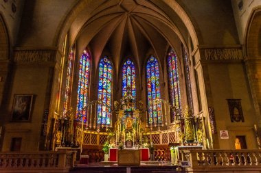 LUXEMBOURG ŞEHRİ, LUXEMBOURG, 21 Temmuz 2020: Katedralin İçi