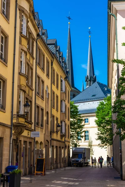 Luxembourg City Luxembourg Juillet 2020 Vue Cathédrale Depuis Rue — Photo