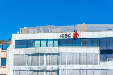 LUXEMBOURG ŞEHRİ, LUXEMBOURG, 21 Temmuz 2020: ICBC Genel Merkezi, Çin Sanayi ve Ticaret Bankası, dünyanın en büyük bankası