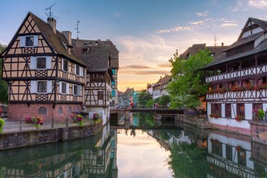 STRASBOURG, FRANCE, 18 JULY 2020: Sunset over the canal of 