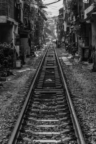 Hanoi Vietnam Janvier 2020 Rue Train Hanoi — Photo