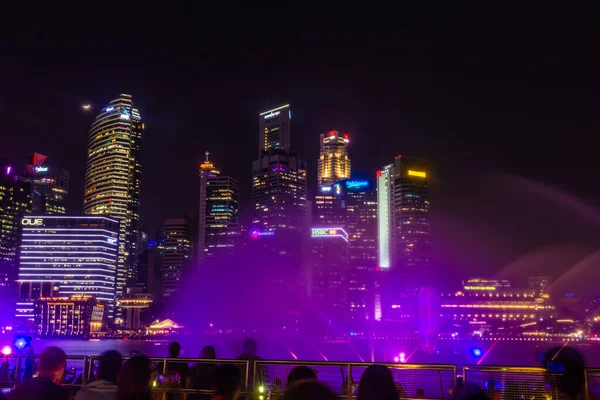 Singapore Eki 2019 Yerinin Önündeki Lambası Gösterisi — Stok fotoğraf