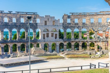 Hırvatistan 'ın Pula kenti Arena' nın iç görünümü
