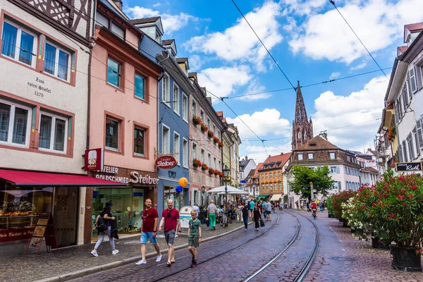 Freiburg Brisgau Германия Июля 2020 Главная Улица Центре Города — стоковое фото