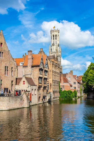 Het Prachtige Rozenhoedkaal Kanaal Brugge België — Stockfoto