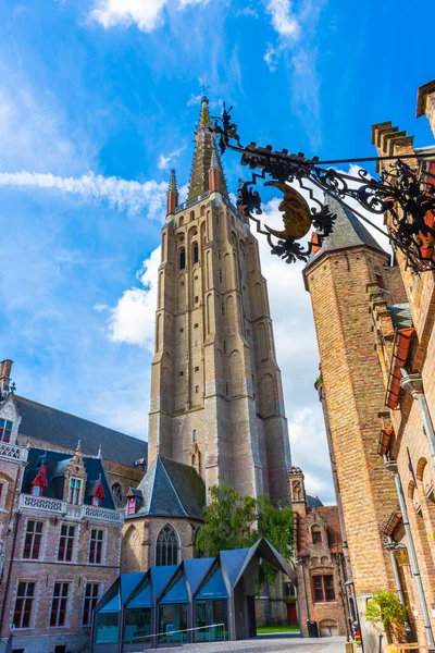 Campanario Iglesia Brujas Bélgica — Foto de Stock