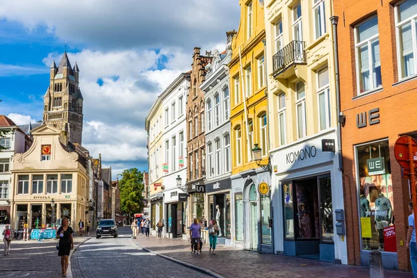 Bruges België Juli 2020 Winkelstraat Het Historische Centrum — Stockfoto