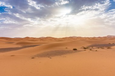 Sahra Çölü 'nün güzel manzarası, erg Chebbi, Merzouga, Fas