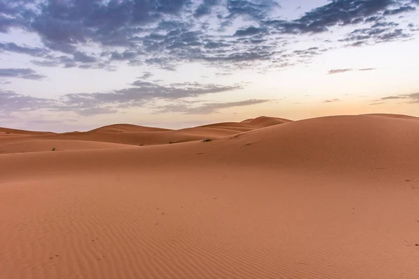 Amanecer Las Dunas Del Erg Chebbi Desierto Del Sahara Marruecos — Foto de Stock
