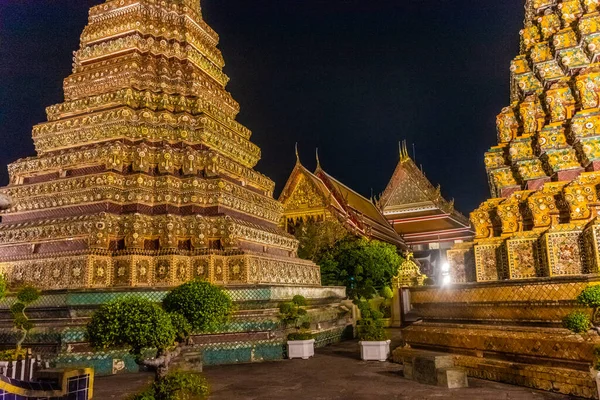 Gece Büyük Wat Pho Tapınağı Bangkok Tayland — Stok fotoğraf